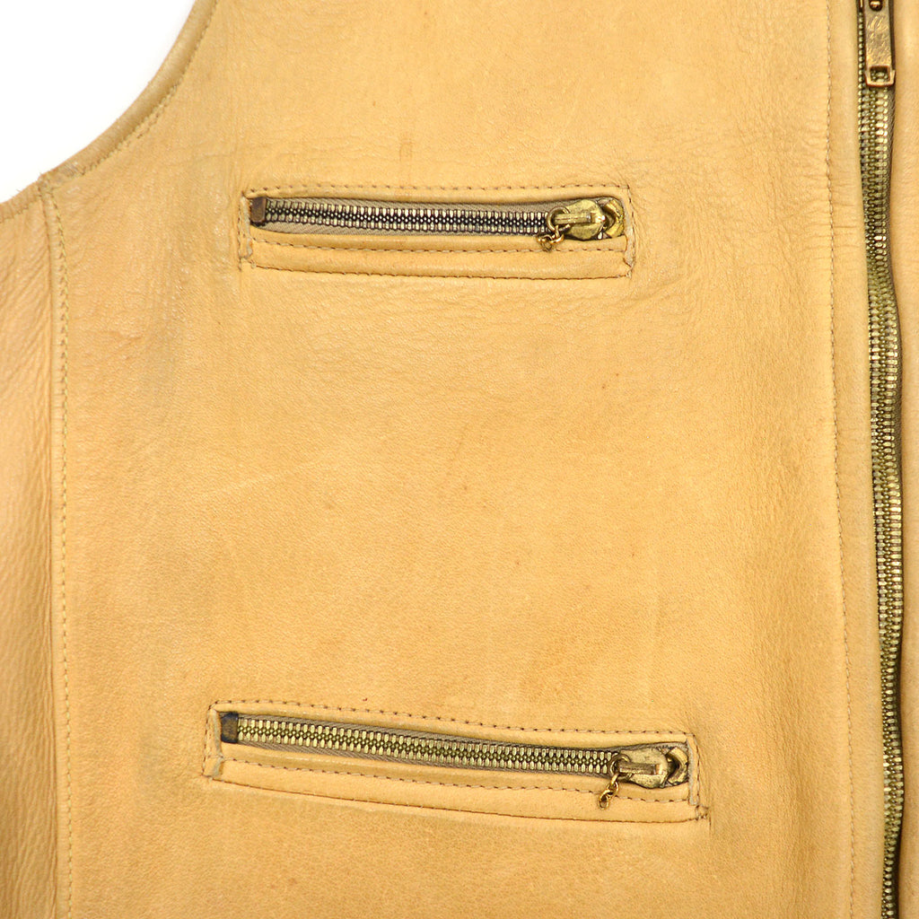 ~1960's ELKSKIN LEATHER VEST / UNUSUAL ZIPPER POCKETS ...
