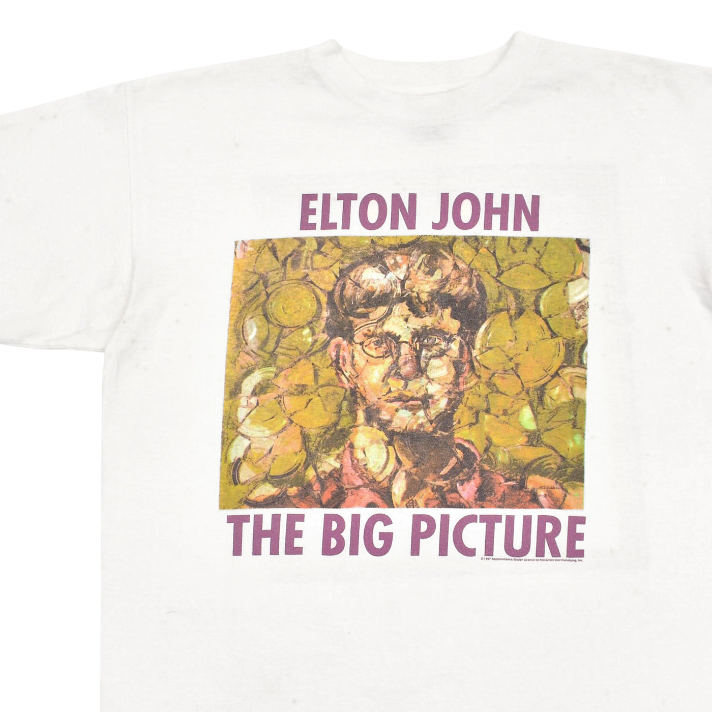 1990's POLYGRAM ELTON JOHN THE BIG PICTURE TOUR T-SHIRT ... L