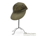 1980s FILSON OLIVE TIN CLOTH LONG BILL CAP / NO LOGO ... L