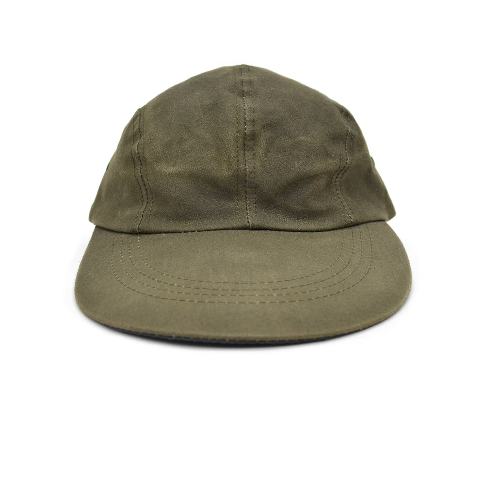 1980s FILSON OLIVE TIN CLOTH LONG BILL CAP / NO LOGO ... L