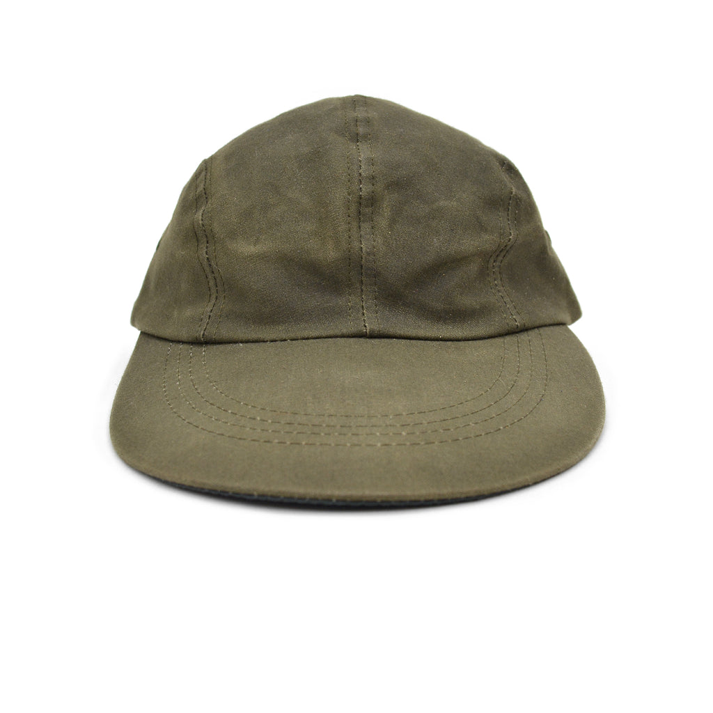 1980s FILSON OLIVE TIN CLOTH LONG BILL CAP / NO LOGO ... L