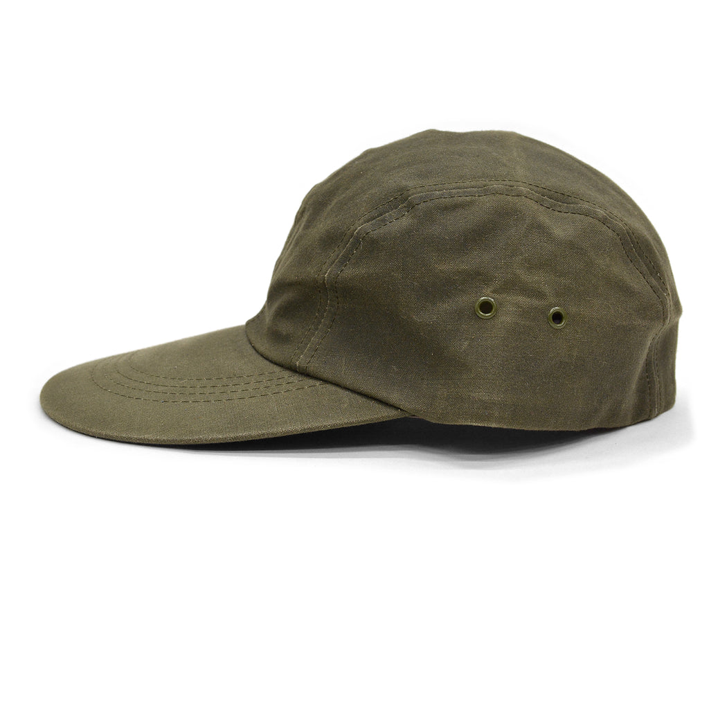 1980s FILSON OLIVE TIN CLOTH LONG BILL CAP / NO LOGO ... L