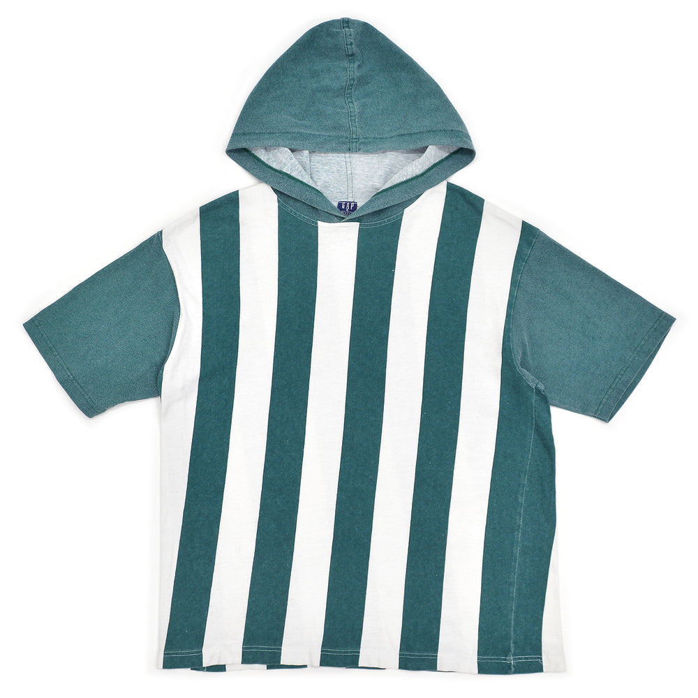 1980's~ GAP STRIPED HOODIE T-SHIRT / MADE IN USA ... S