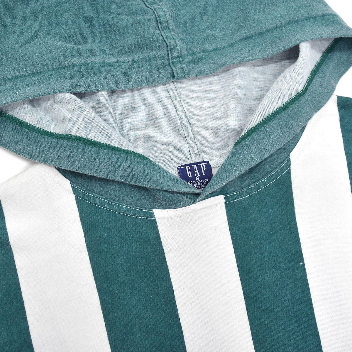 1980's~ GAP STRIPED HOODIE T-SHIRT / MADE IN USA ... S