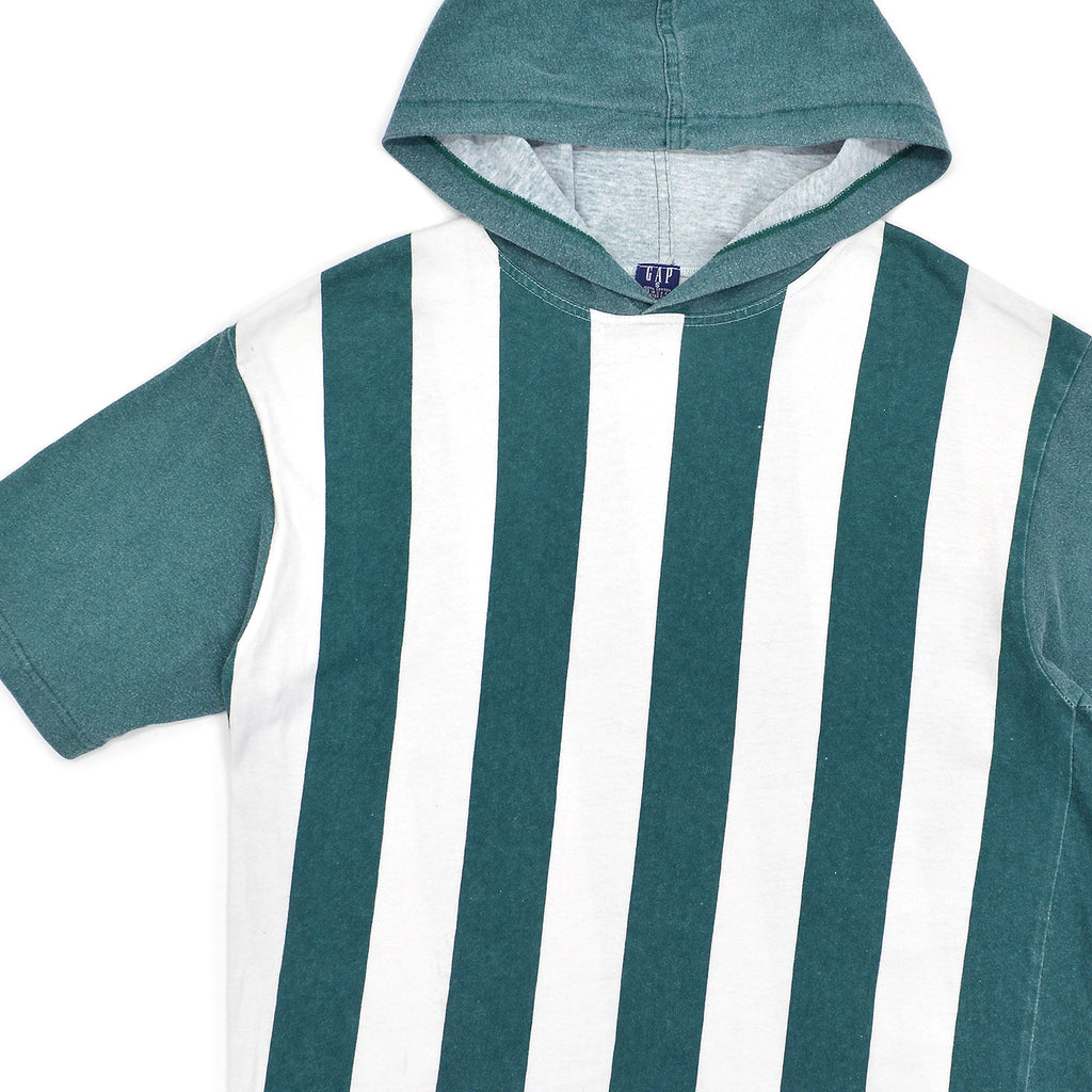 1980's~ GAP STRIPED HOODIE T-SHIRT / MADE IN USA ... S