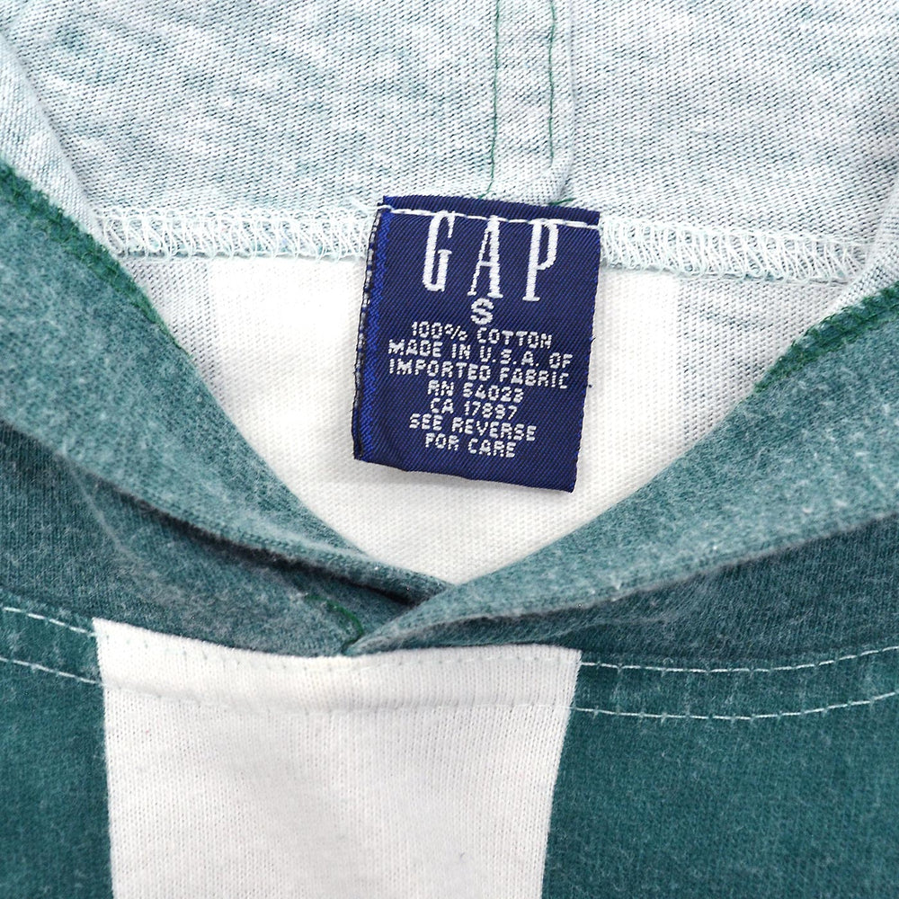 1980's~ GAP STRIPED HOODIE T-SHIRT / MADE IN USA ... S