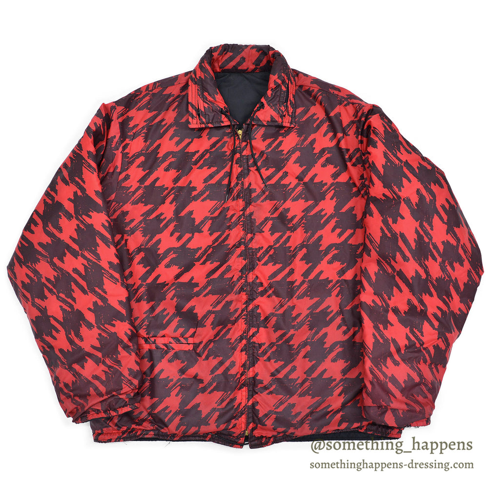 1960s OLD REVERSIBLE ABSTRACT PATTERN QUILTED JACKET ... XL