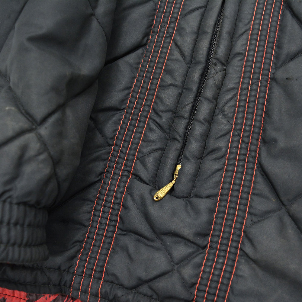 1960s OLD REVERSIBLE ABSTRACT PATTERN QUILTED JACKET ... XL