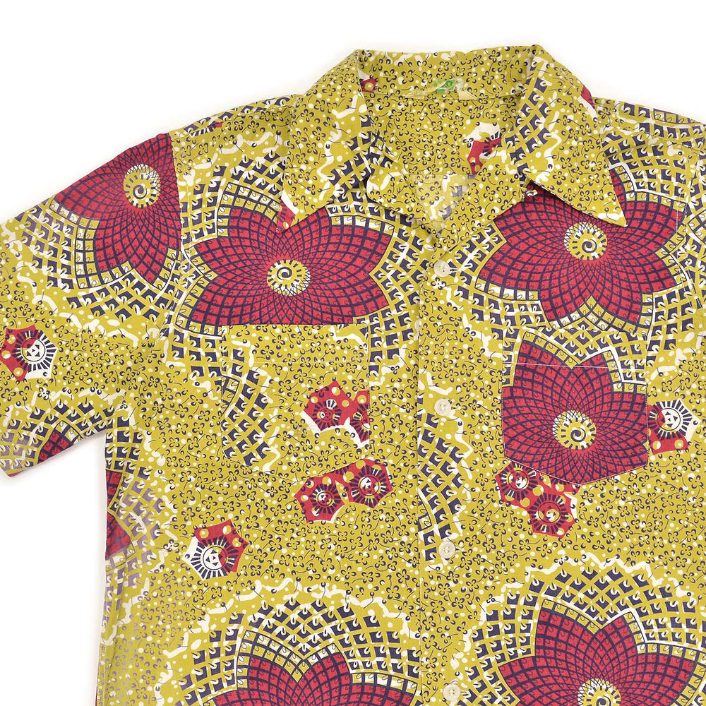 1950's UNKNOWN GEOMETRIC PATTERN S/S SHIRT ...