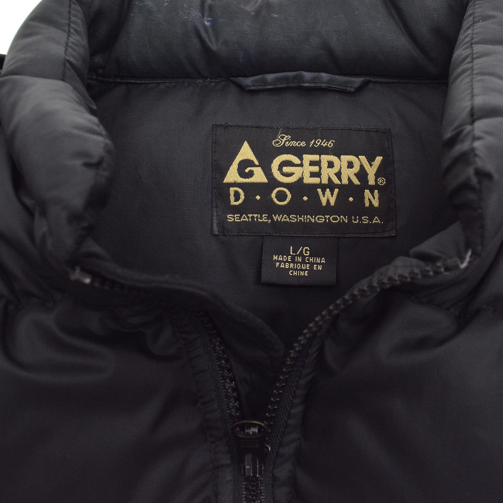 1990's~ GERRY DOWN VEST / ALL BLACK... L