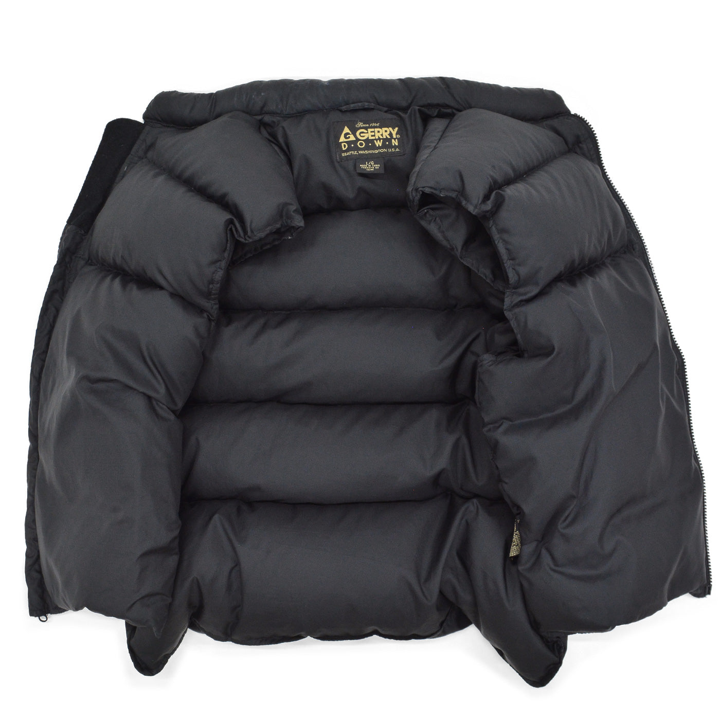 1990's~ GERRY DOWN VEST / ALL BLACK... L