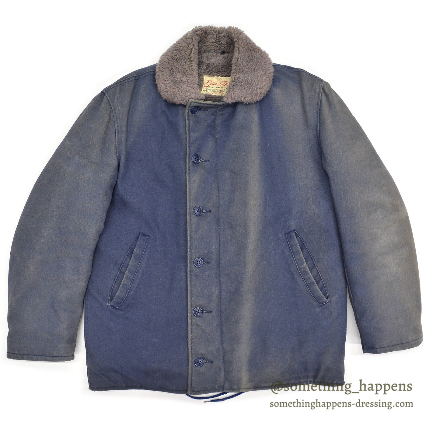 1960's~ GOLDEN FLEECE TYPE N-1 BLUE DECK JACKET / INSANE FADED ... 40