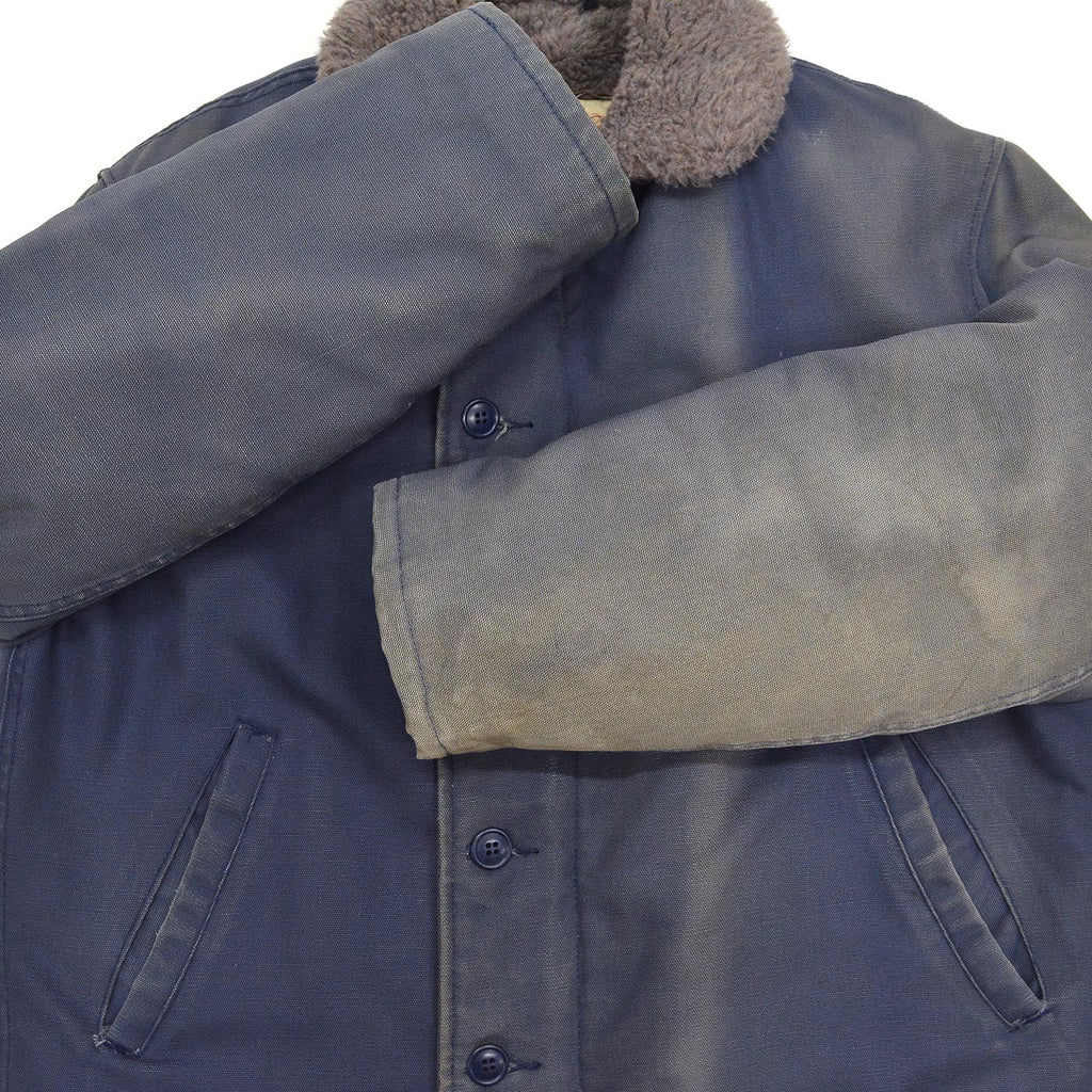 1960's~ GOLDEN FLEECE TYPE N-1 BLUE DECK JACKET / INSANE FADED ... 40