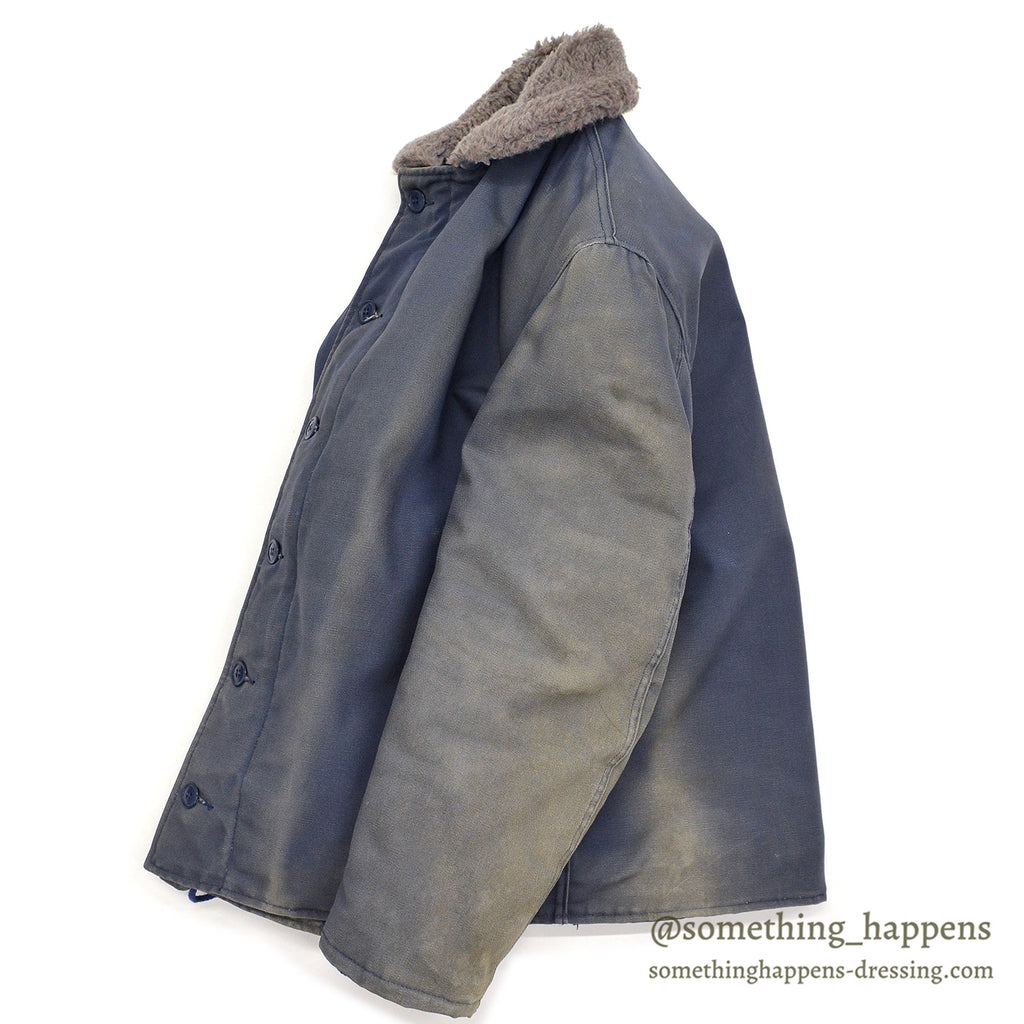 1960's~ GOLDEN FLEECE TYPE N-1 BLUE DECK JACKET / INSANE FADED ... 40