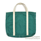 1980's UNKNOWN GREEN CANVAS TOTE BAG / UNUSUAL POCKET ...
