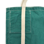 1980's UNKNOWN GREEN CANVAS TOTE BAG / UNUSUAL POCKET ...