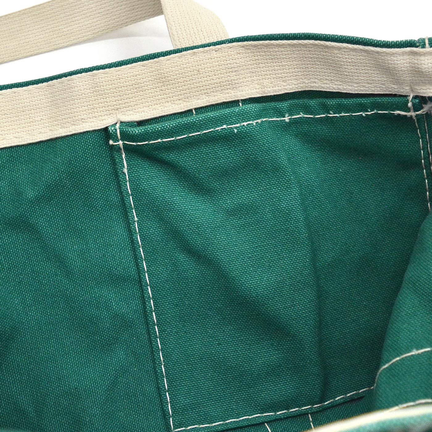 1980's UNKNOWN GREEN CANVAS TOTE BAG / UNUSUAL POCKET ...