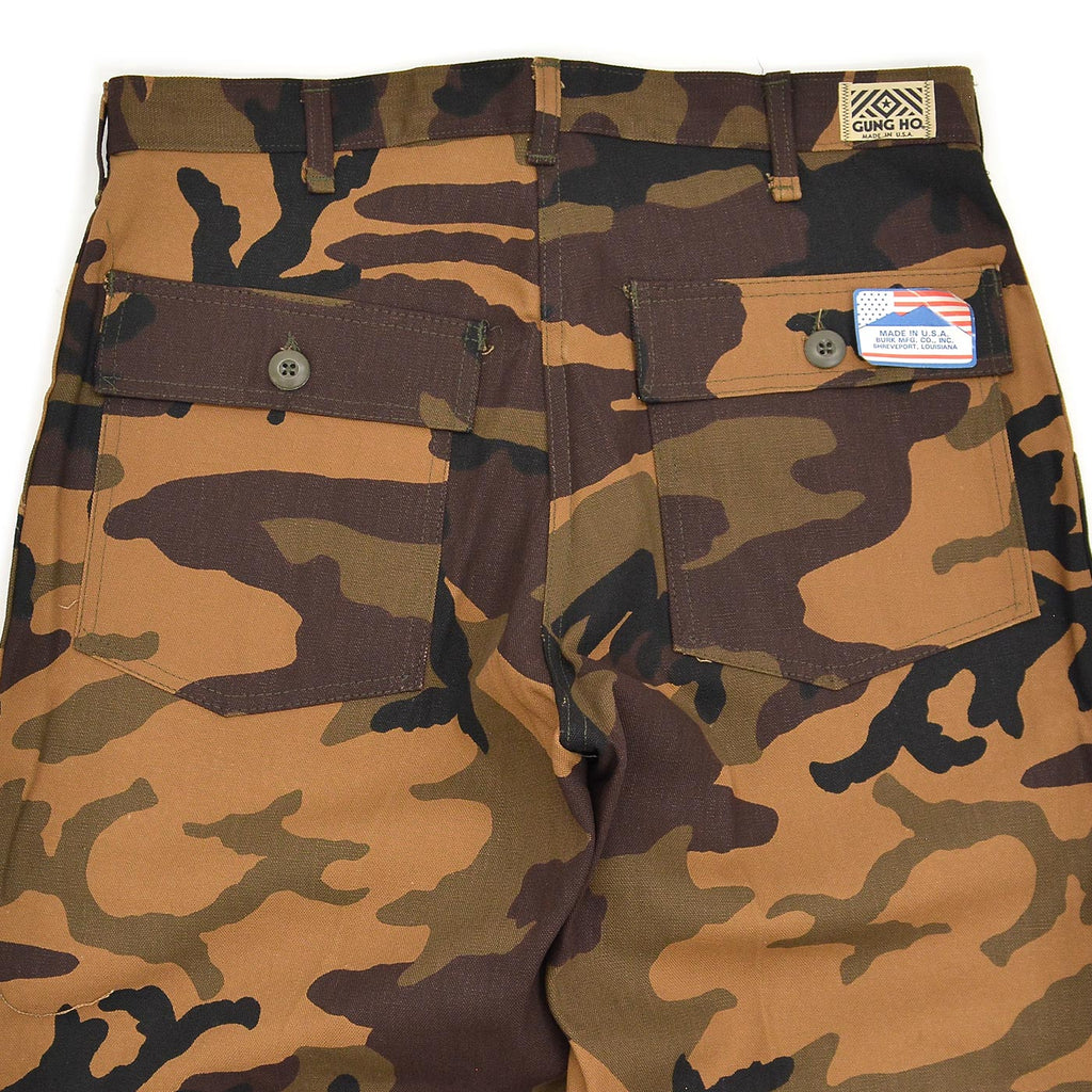 1980s DEADSTOCK GUNG HO BROWN CAMO BAKER PANTS ... W32/L34