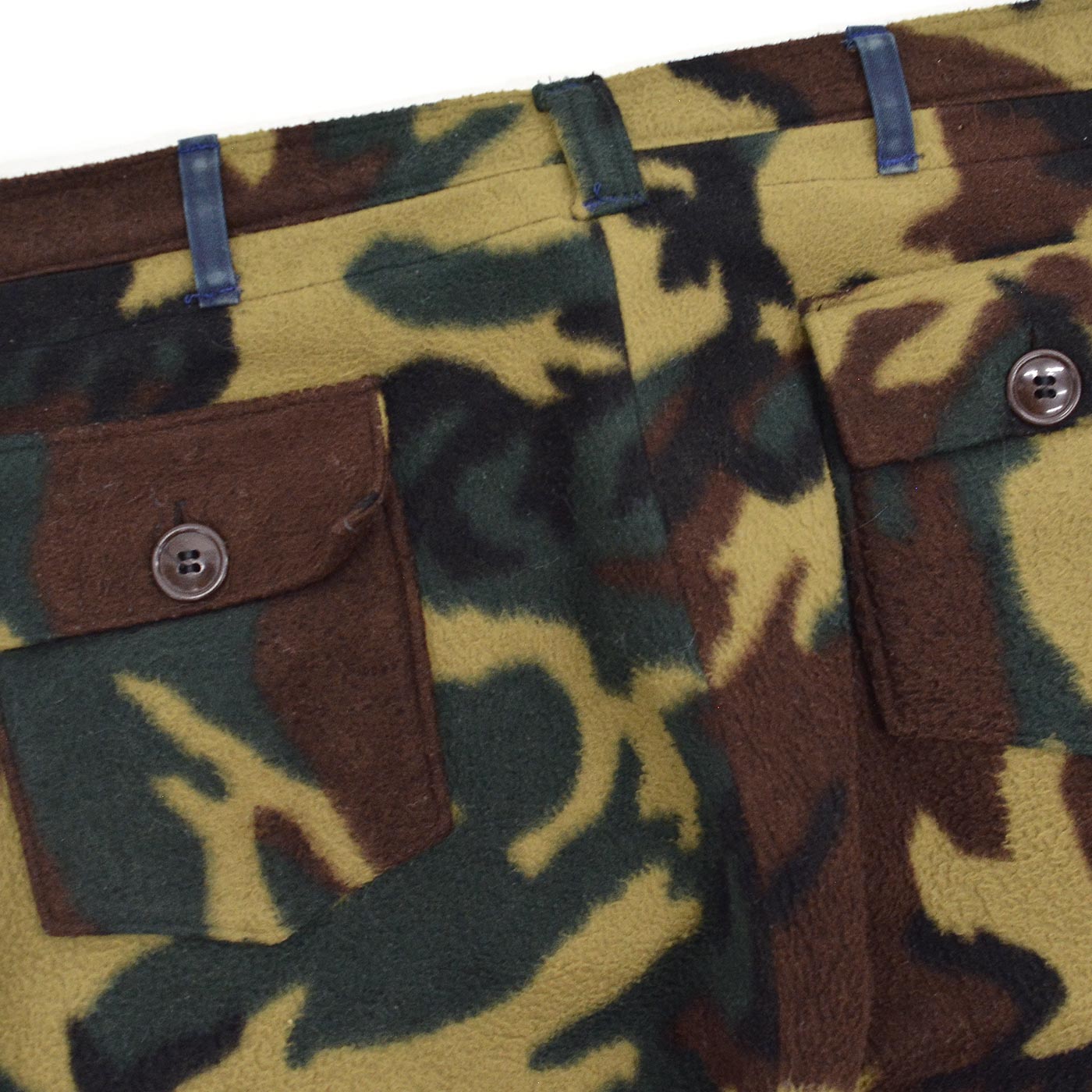 1980's HAND MADE WOODLAND CAMO FLEECE PANTS ... W37/L27
