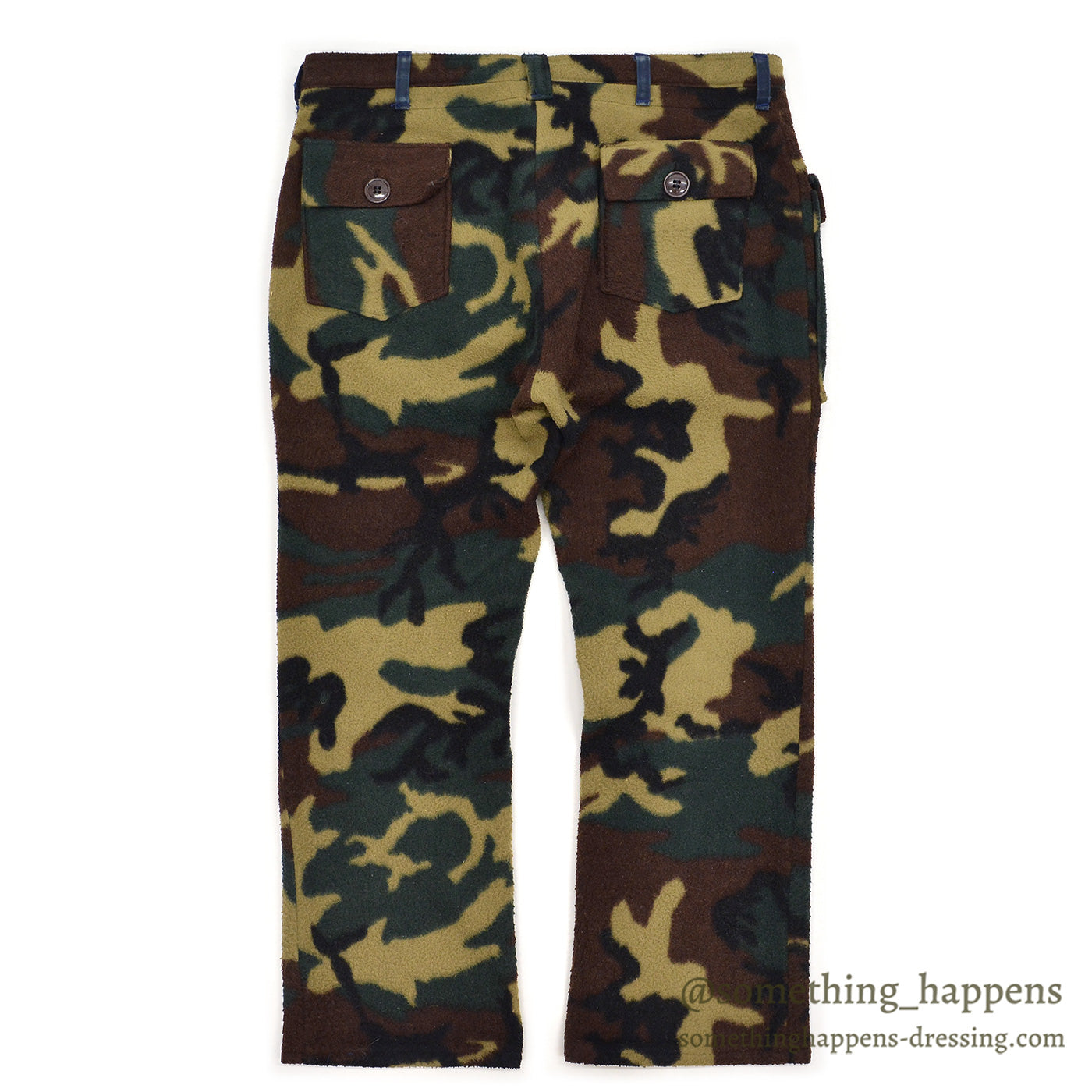1980's HAND MADE WOODLAND CAMO FLEECE PANTS ... W37/L27