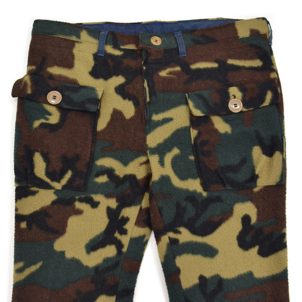1980's HAND MADE WOODLAND CAMO FLEECE PANTS...W37/L27