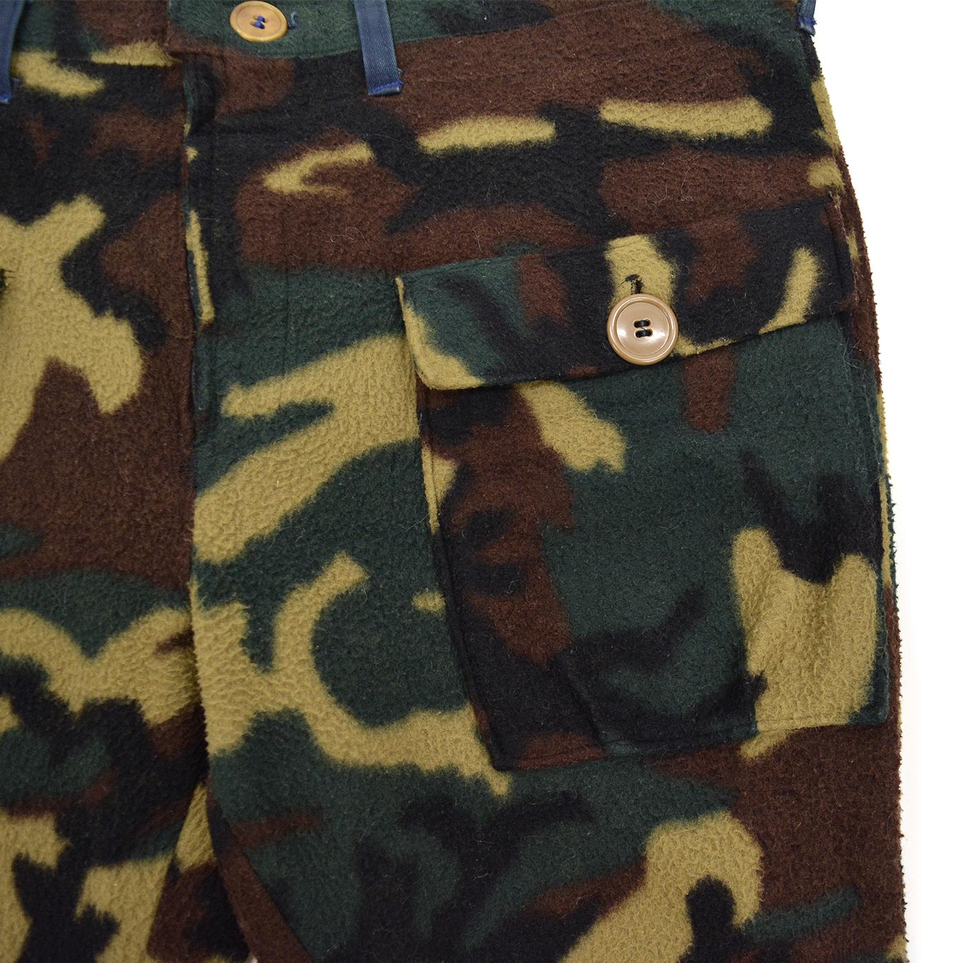 1980's HAND MADE WOODLAND CAMO FLEECE PANTS ... W37/L27