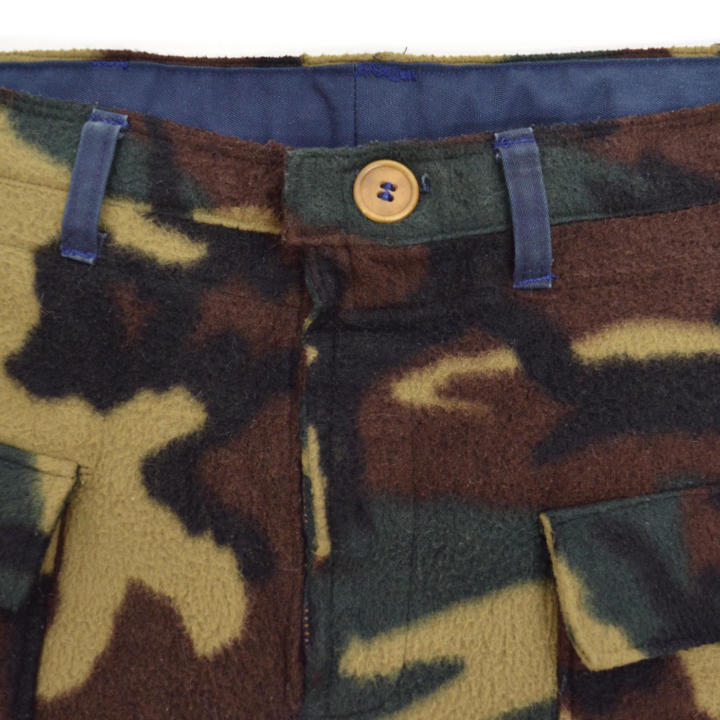 1980's HAND MADE WOODLAND CAMO FLEECE PANTS ... W37/L27