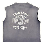 1980's~ HANES HARLEY DAVIDSON CUT-OFF SLEEVELESS TEE / SUN FADED ... XL