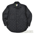 ~1990's HELLO HELLO BLACK QUILTING WORK SHIRT / CHIN STRAP ... M