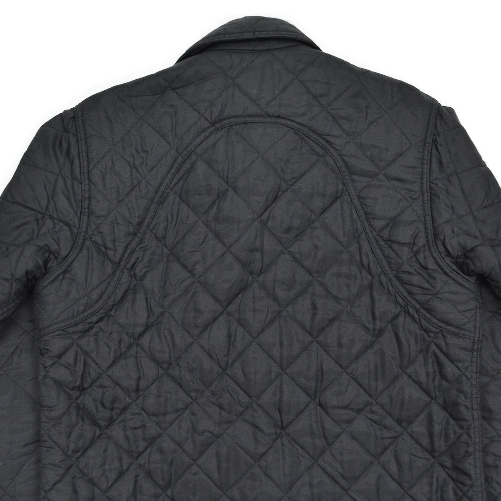~1990's HELLO HELLO BLACK QUILTING WORK SHIRT / CHIN STRAP ... M