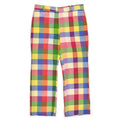1970's THOMSON INDIA MADRAS MULTI COLOR BLOCK PANTS ... W35.5/L28.5
