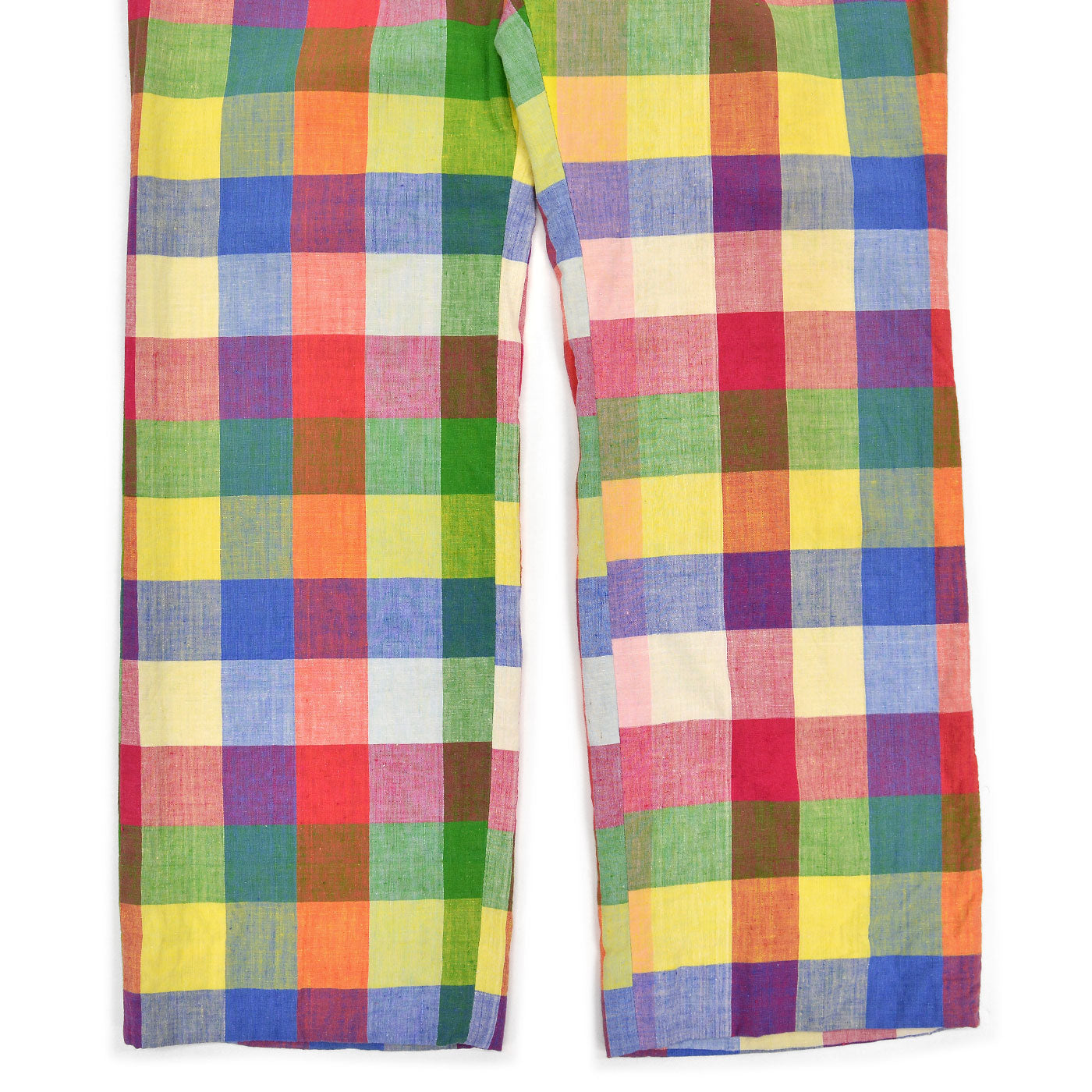 1970's THOMSON INDIA MADRAS MULTI COLOR BLOCK PANTS ... W35.5/L28.5