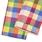 1970's THOMSON INDIA MADRAS MULTI COLOR BLOCK PANTS ... W35.5/L28.5
