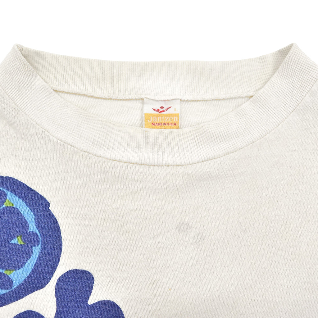 1970s JANTZEN FLOWER PRINT T-SHIRT ... L