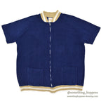 1970's JANTZEN TERRY CLOTH ZIP-UP SHIRT ... L