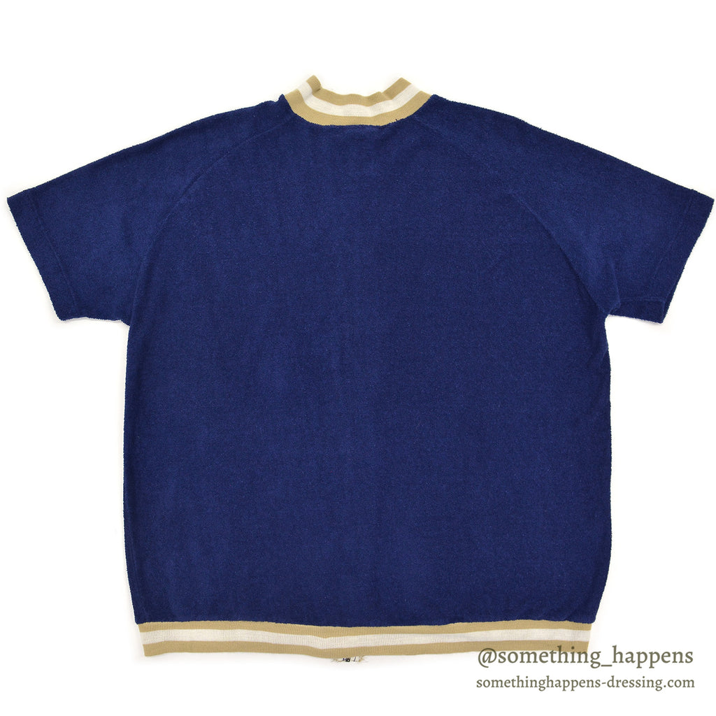 1970's JANTZEN TERRY CLOTH ZIP-UP SHIRT ... L