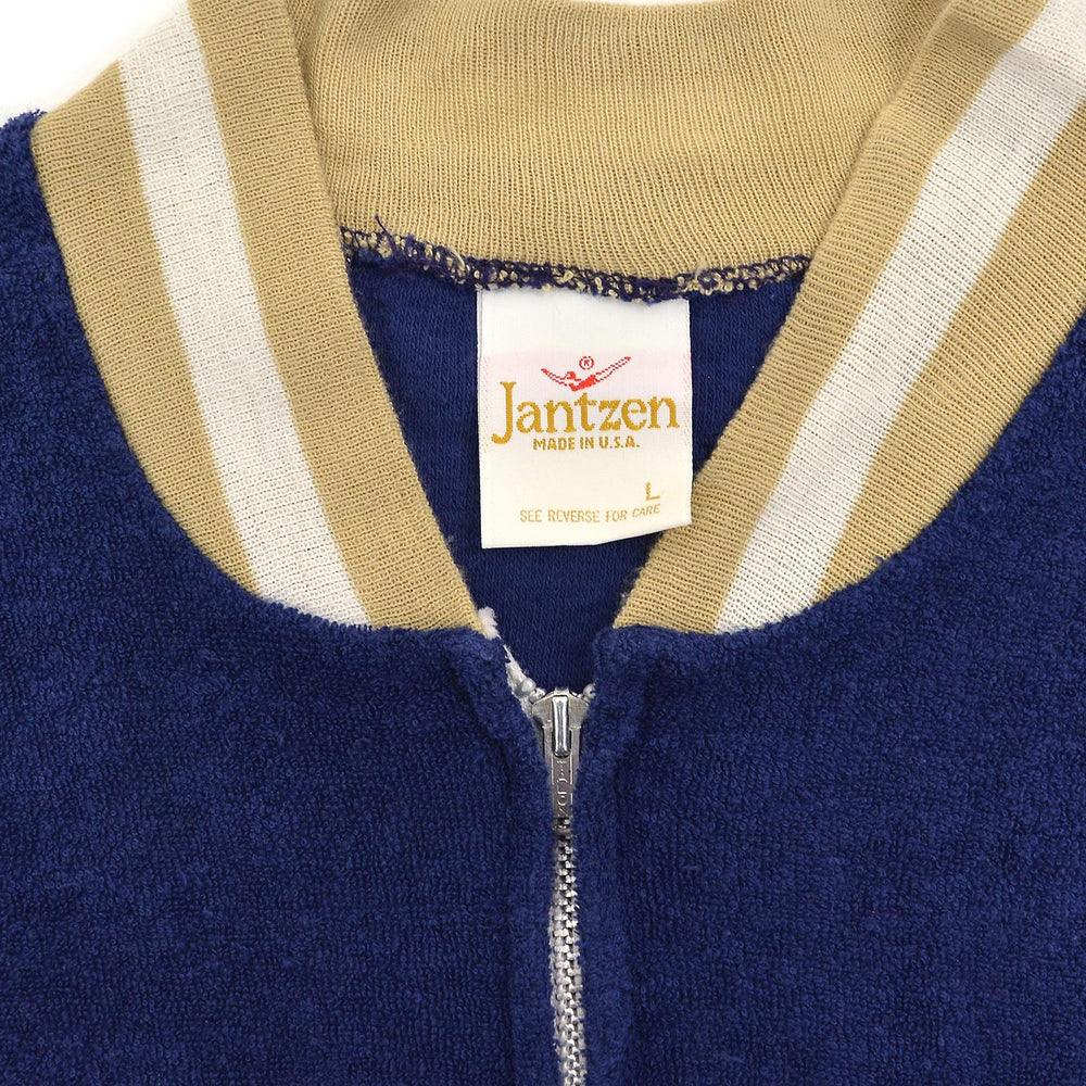 1970's JANTZEN TERRY CLOTH ZIP-UP SHIRT ... L