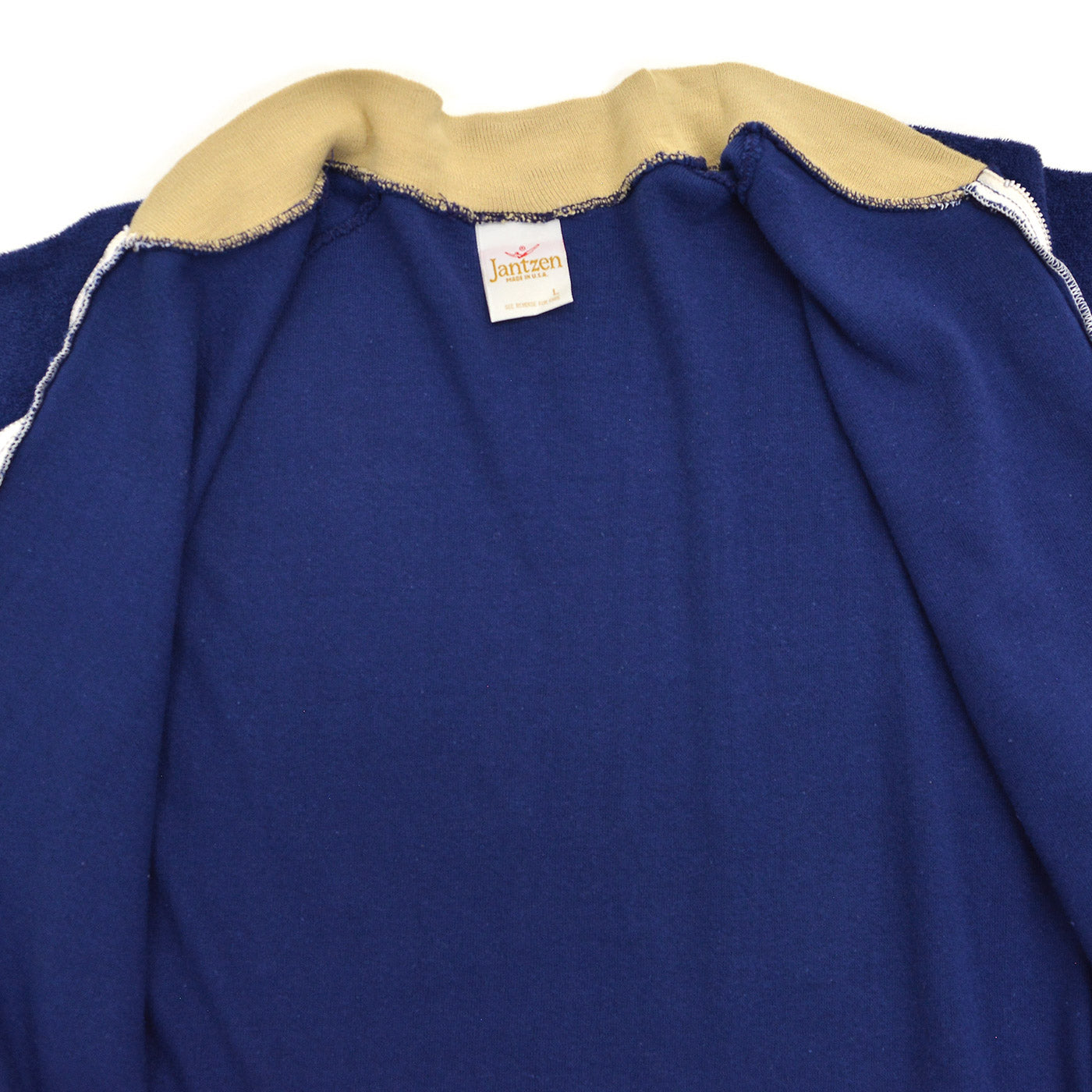 1970's JANTZEN TERRY CLOTH ZIP-UP SHIRT ... L