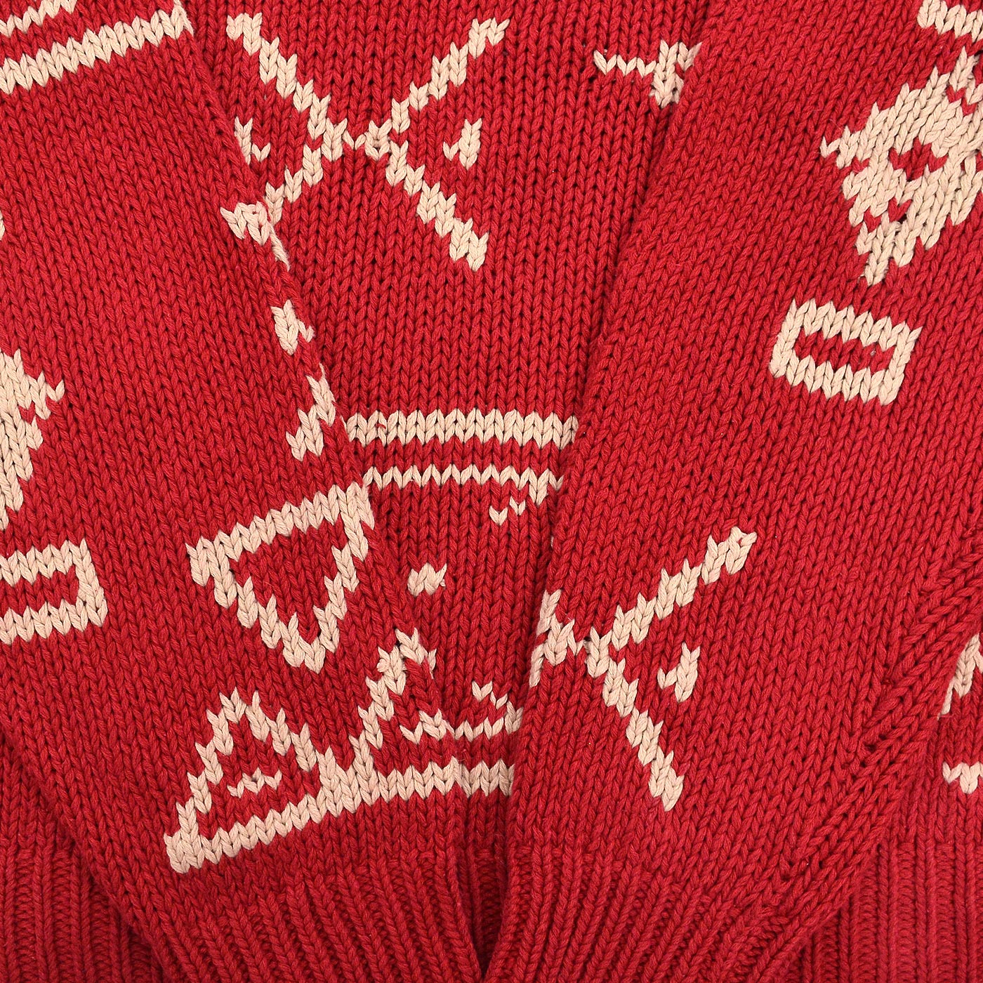 1980's J.CREW NATIVE PATTERN LINEN COTTON SWEATER / RED AND WHITE ... M