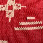 1980's J.CREW NATIVE PATTERN LINEN COTTON SWEATER / RED AND WHITE ... M