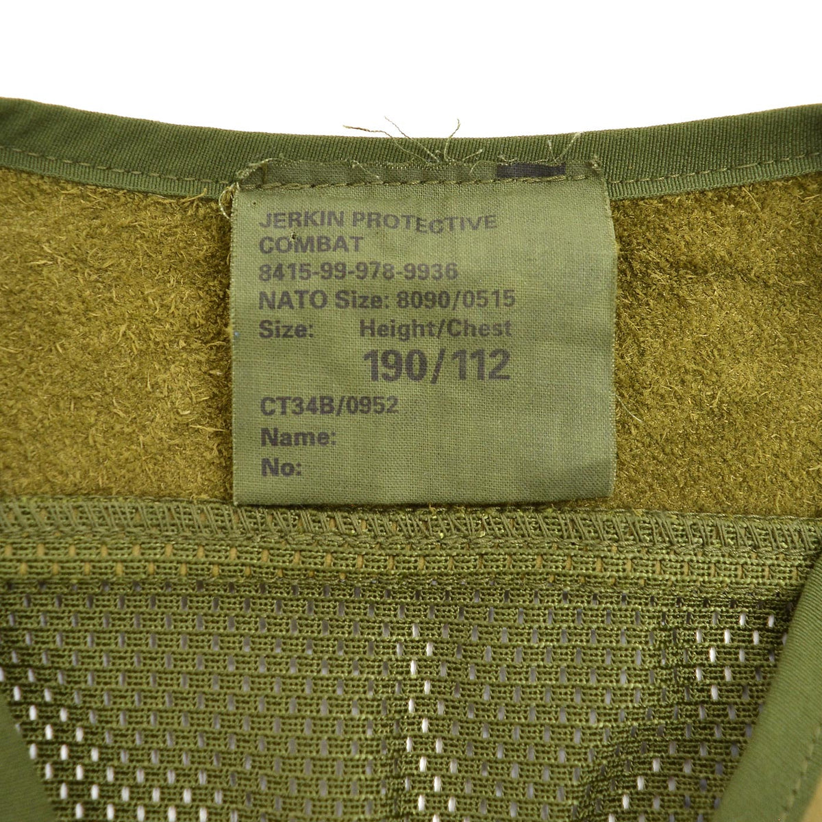 1990's BRITISH ARMY PROTECTIVE COMBAT JERKIN VEST / MODIFIED ...