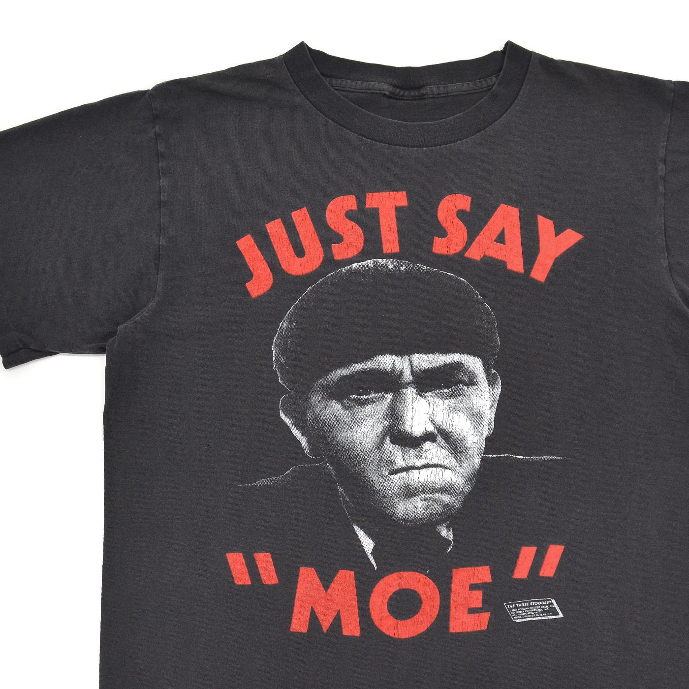 1980s JUST SAY MOE T-SHIRT / CUT-OFF...
