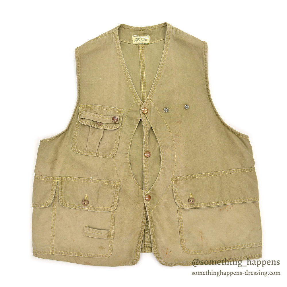 1960s L.L.BEAN HALF MOON POCKET FISHING VEST / TWO-TONE ...