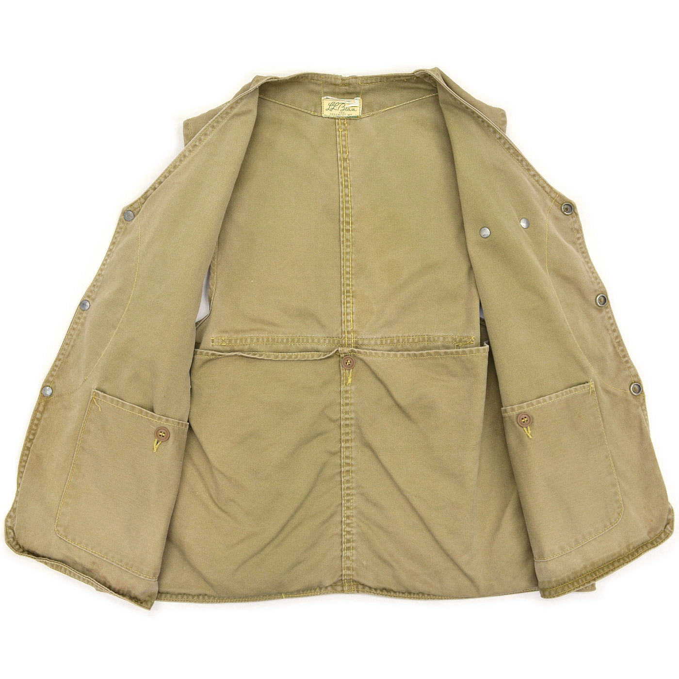 1960's L.L.BEAN HALF MOON POCKET FISHING VEST / TWO-TONE ...