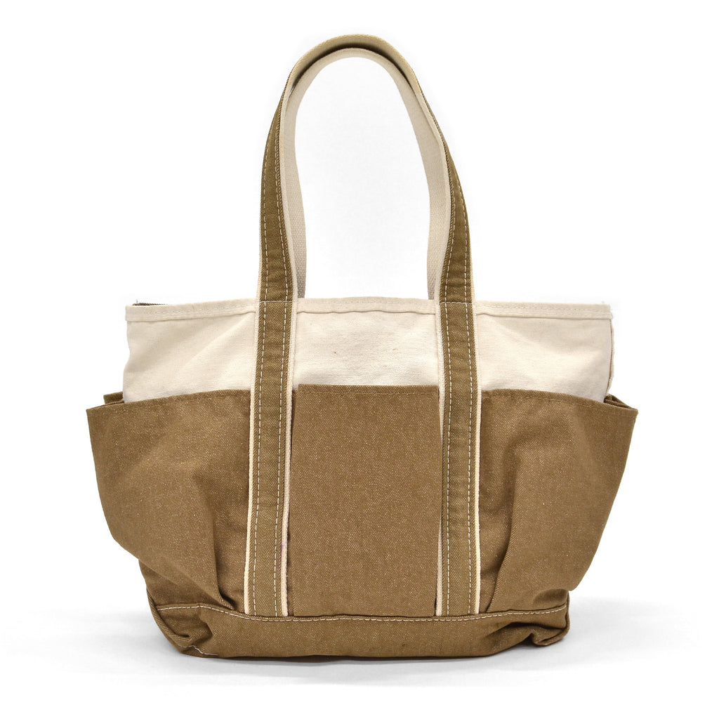 L.L.BEAN ZIP-TOP PICNIC TOTE / BROWN DENIM ...