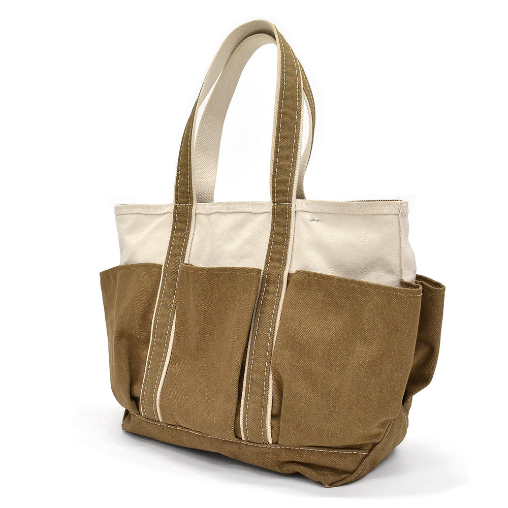 L.L.BEAN ZIP-TOP PICNIC TOTE / BROWN DENIM ...