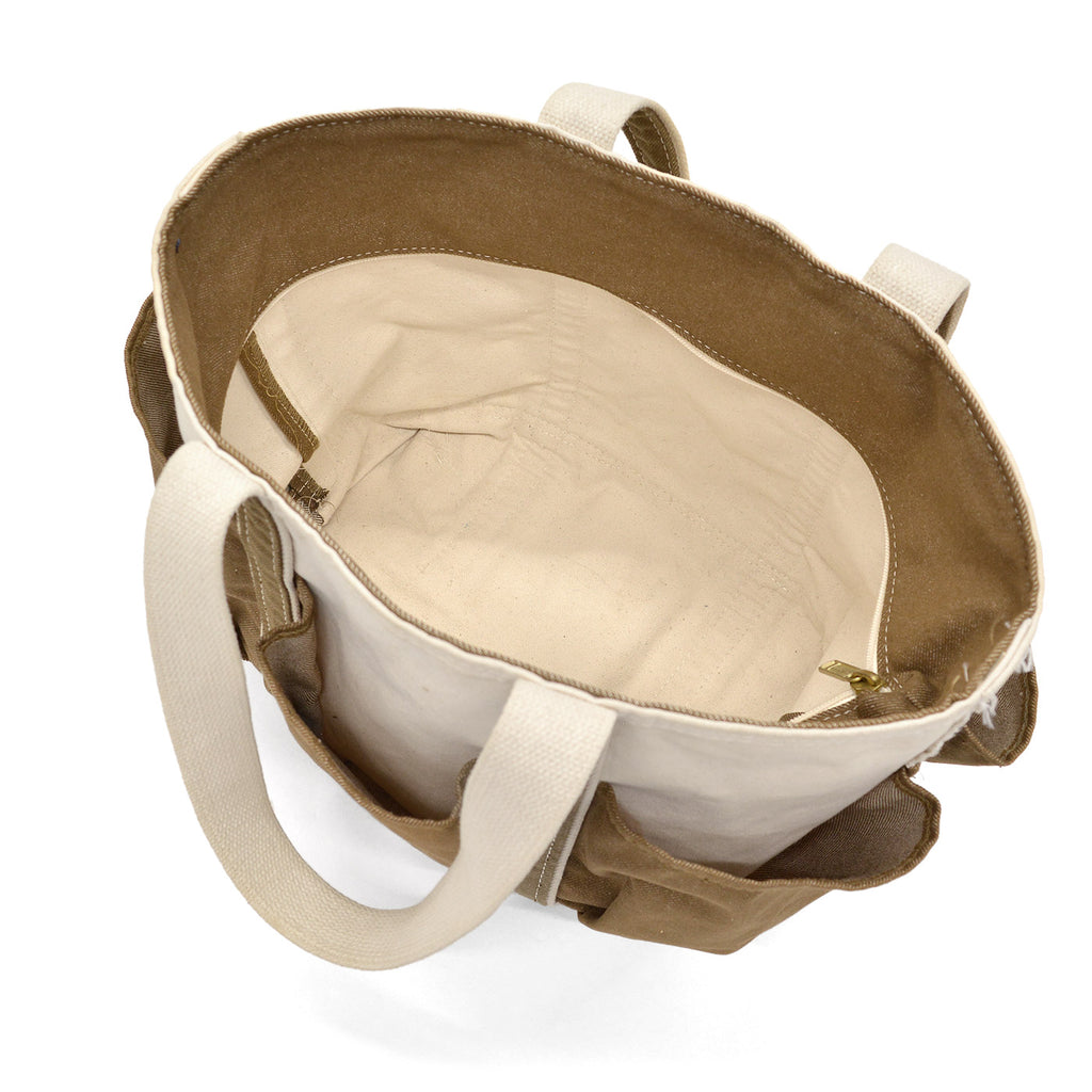 L.L.BEAN ZIP-TOP PICNIC TOTE / BROWN DENIM ...