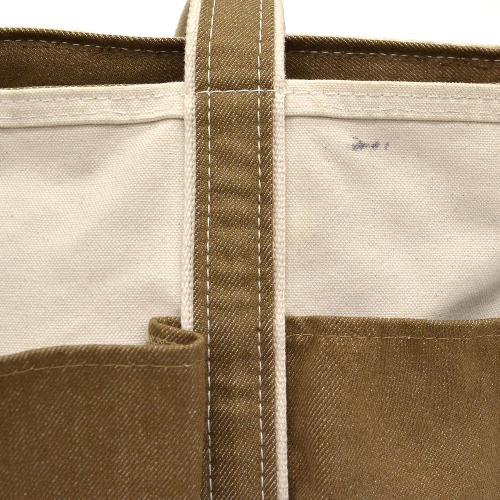 L.L.BEAN ZIP-TOP PICNIC TOTE / BROWN DENIM ...