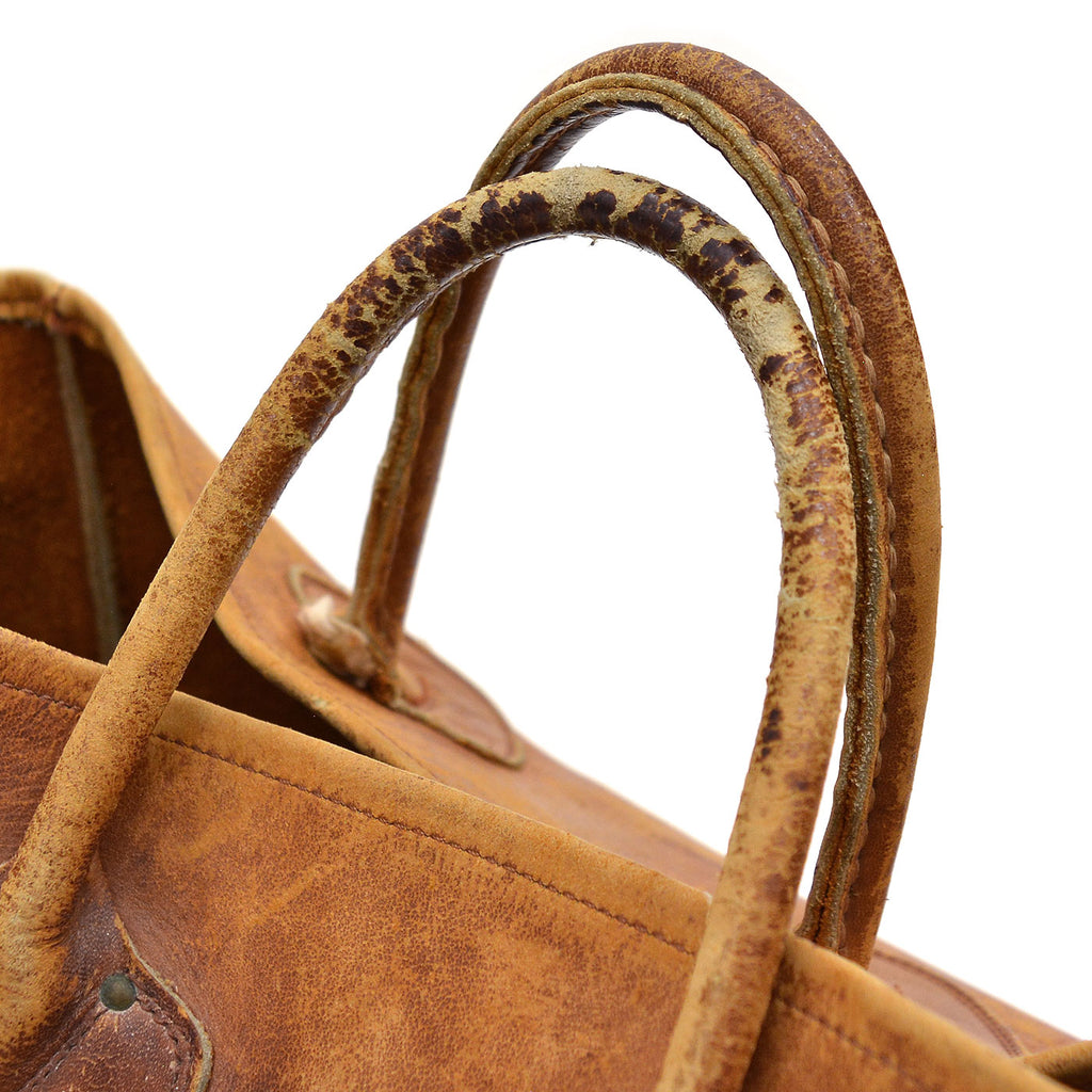 1960's L.L.BEAN LEATHER CARRYALL BAG / BEAUTIFUL PATINA ... MEDIUM