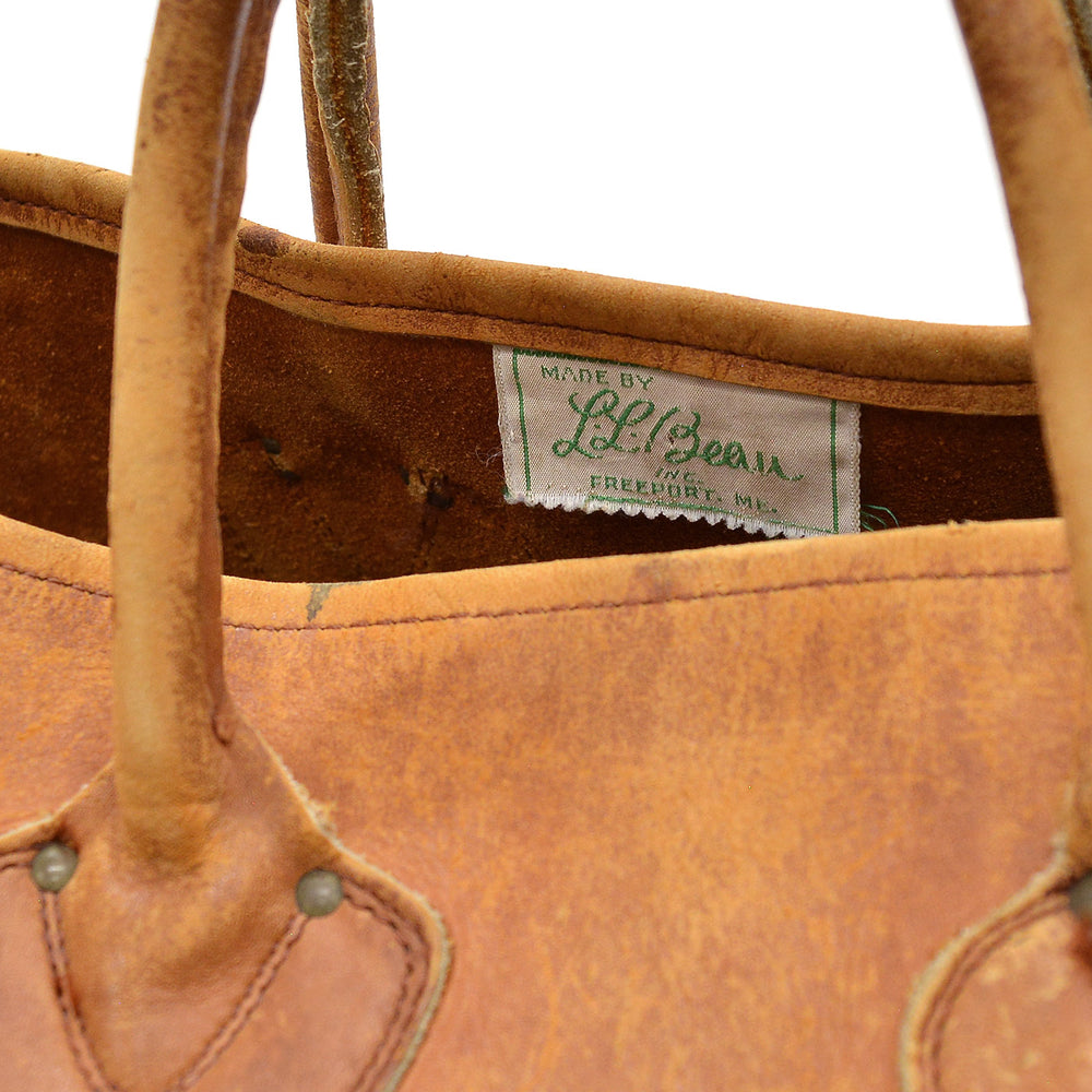 1960's L.L.BEAN LEATHER CARRYALL BAG / BEAUTIFUL PATINA ... MEDIUM